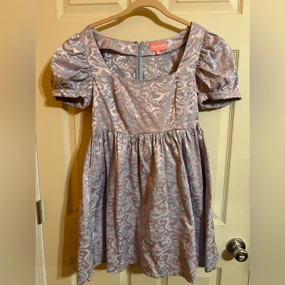 elegant obsession babydoll dress Golden iridescent Organza Silk Babydoll Dress  Maisoncleo